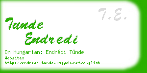 tunde endredi business card