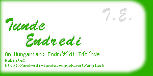 tunde endredi business card